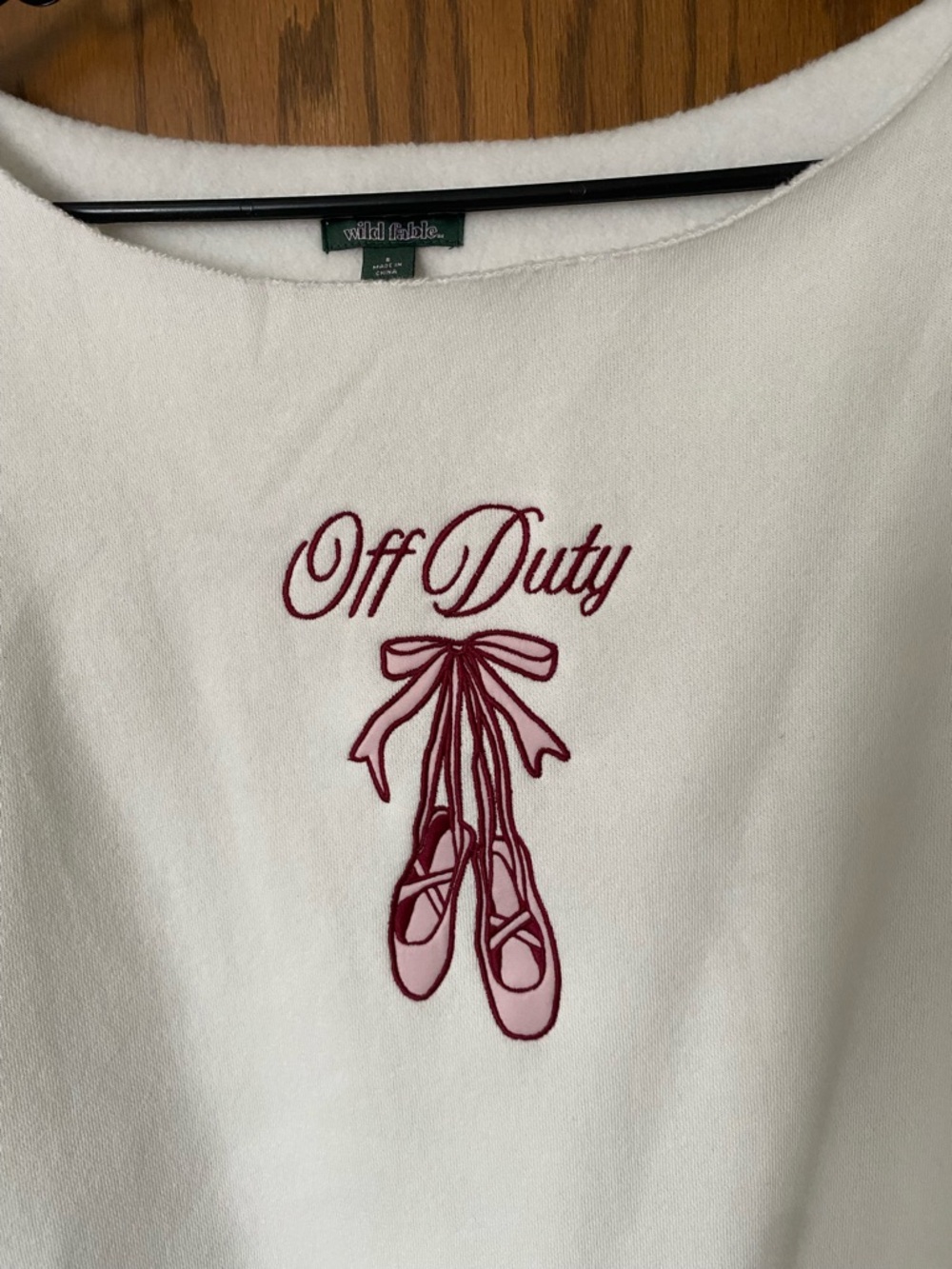 Lands' End Off Duty Ballet Graphic Sweatshirt - White - Picture 2 of 3